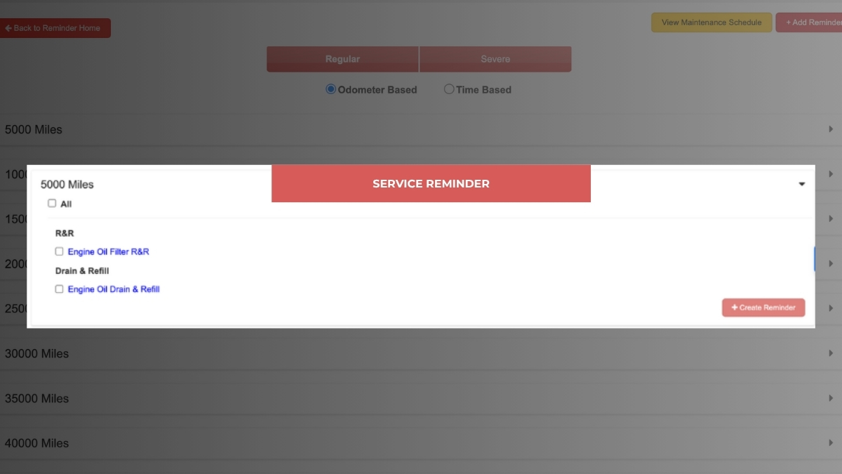 OEM Maintenance Reminder