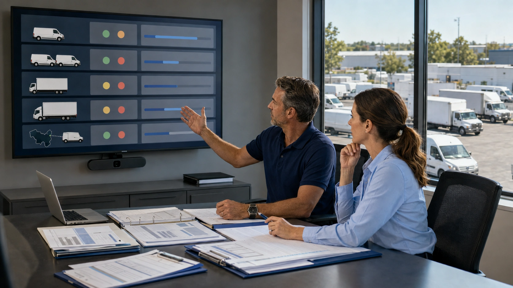Fleet manager redistributing underused vehicles across branches to close a capacity gap