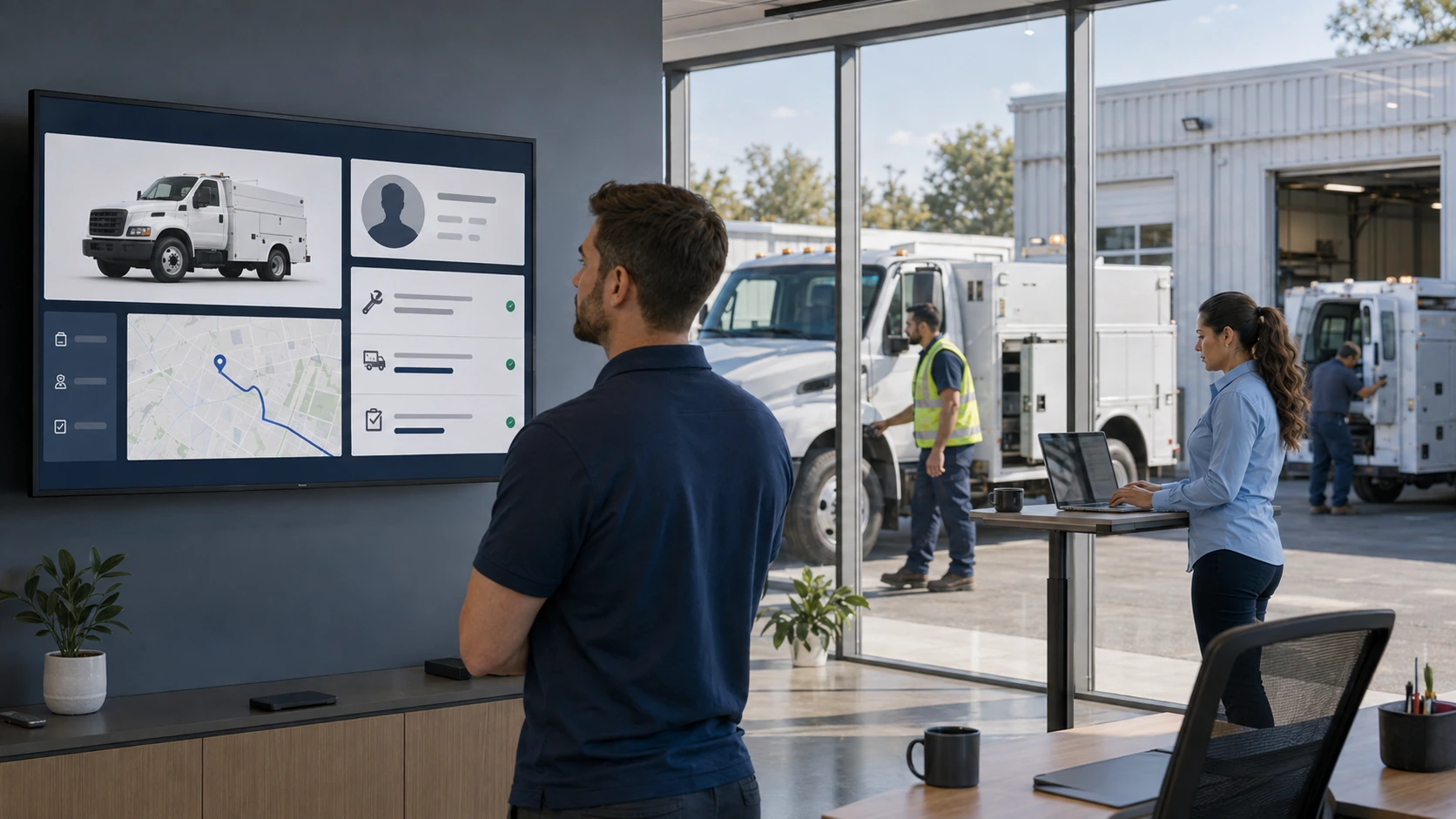Connected fleet platform linking vehicle, driver, and GPS records
