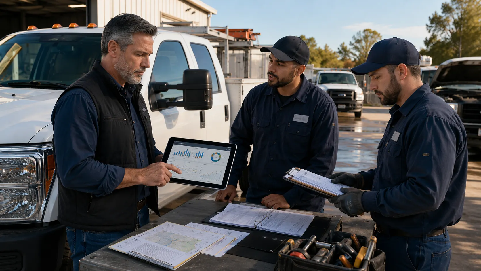 Fleet manager using exception-based GPS reports alongside telematics, maintenance, and driver data to catch problems that location alone cannot reveal