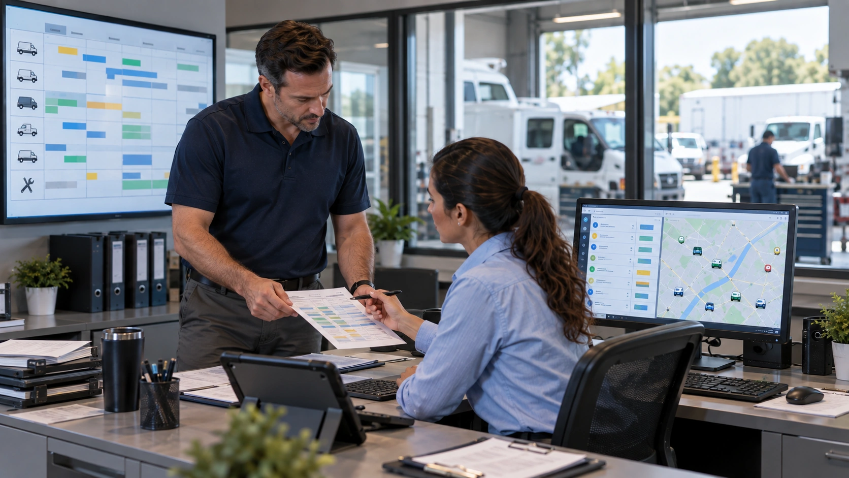 Scheduling working hours to weeks ahead while dispatch manages minutes to hours in real time