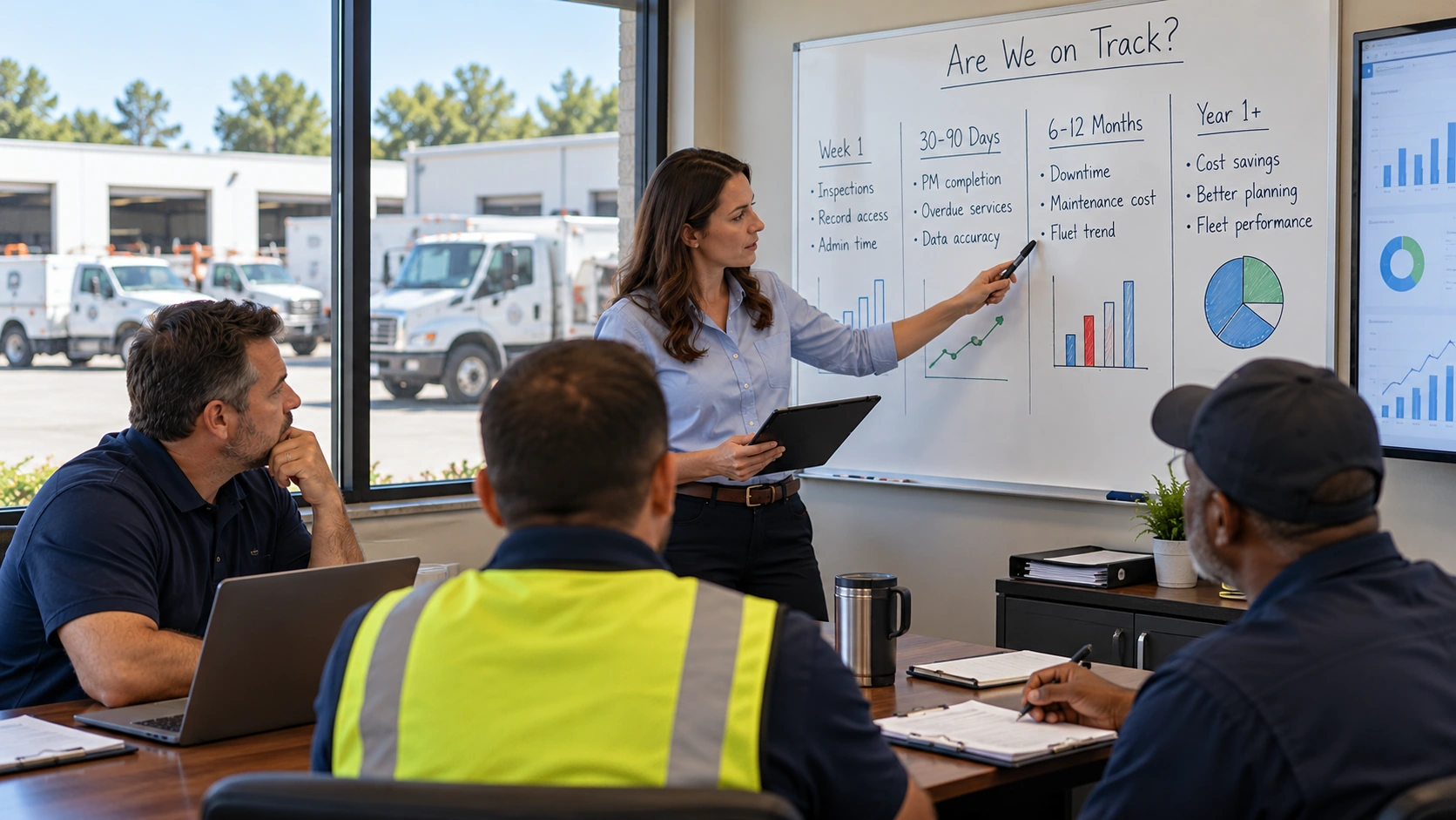 Before and after implementation comparison of fleet maintenance performance