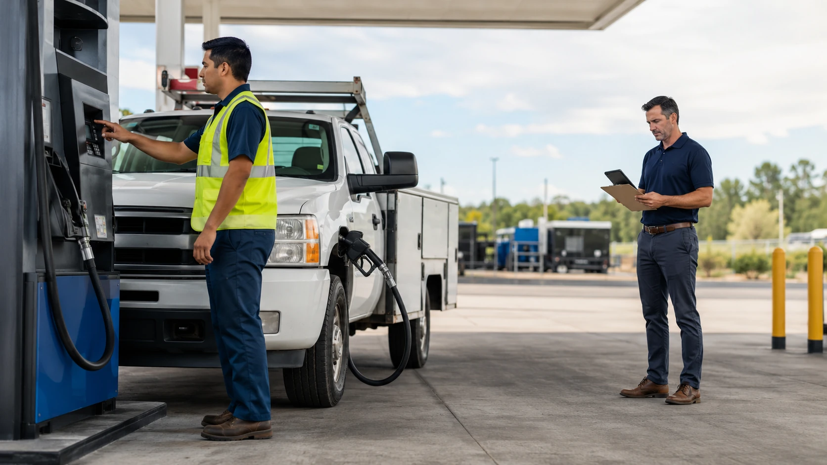 Driver entering an odometer reading incorrectly at the fuel pump