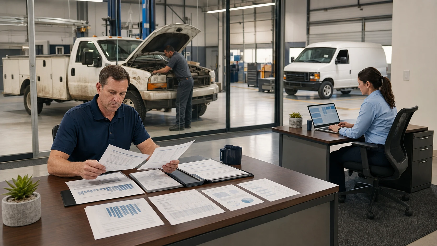 Fleet manager tracking a decline in vehicle utilization over time