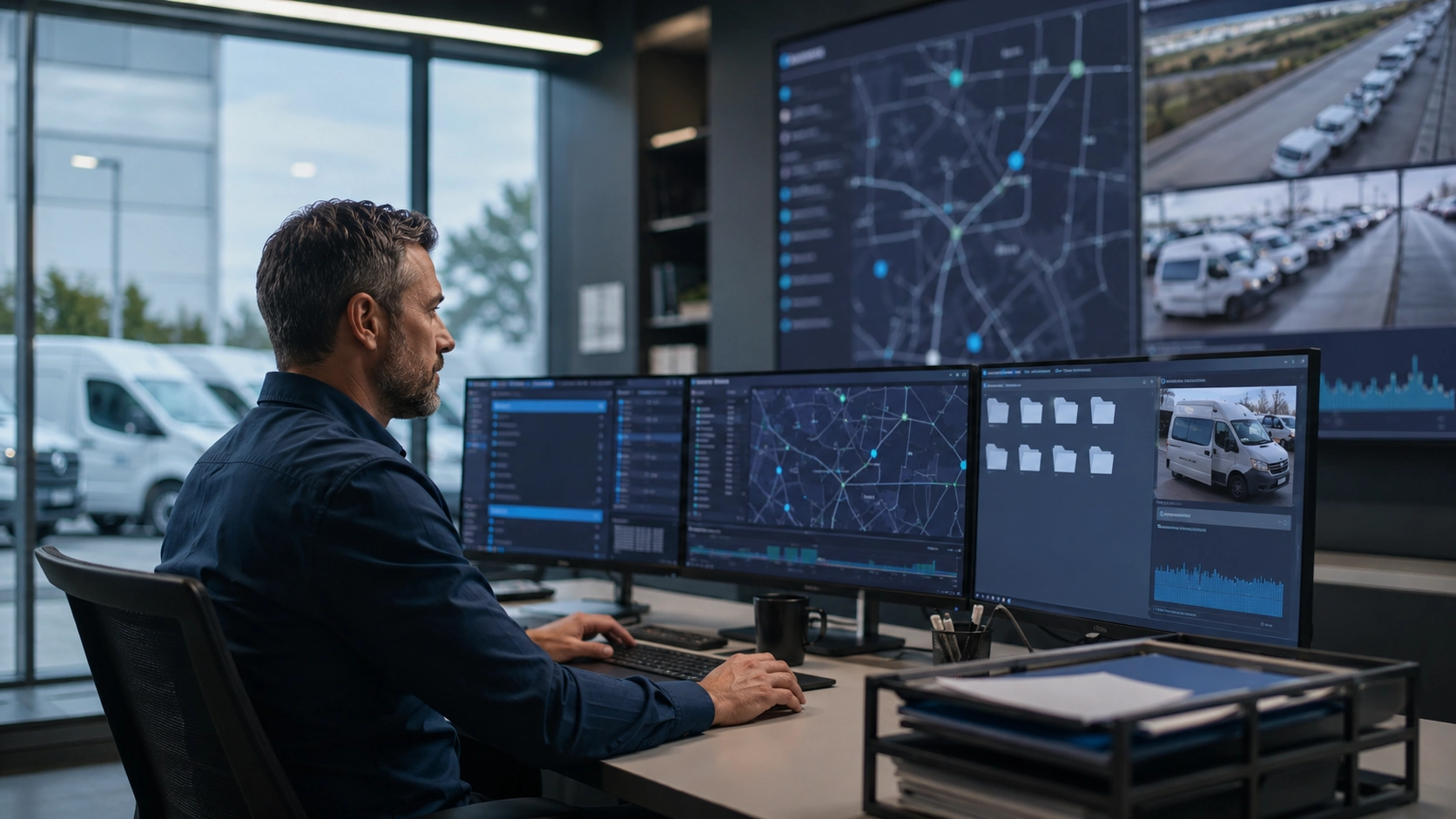 Fleet manager reviewing a GPS data retention policy