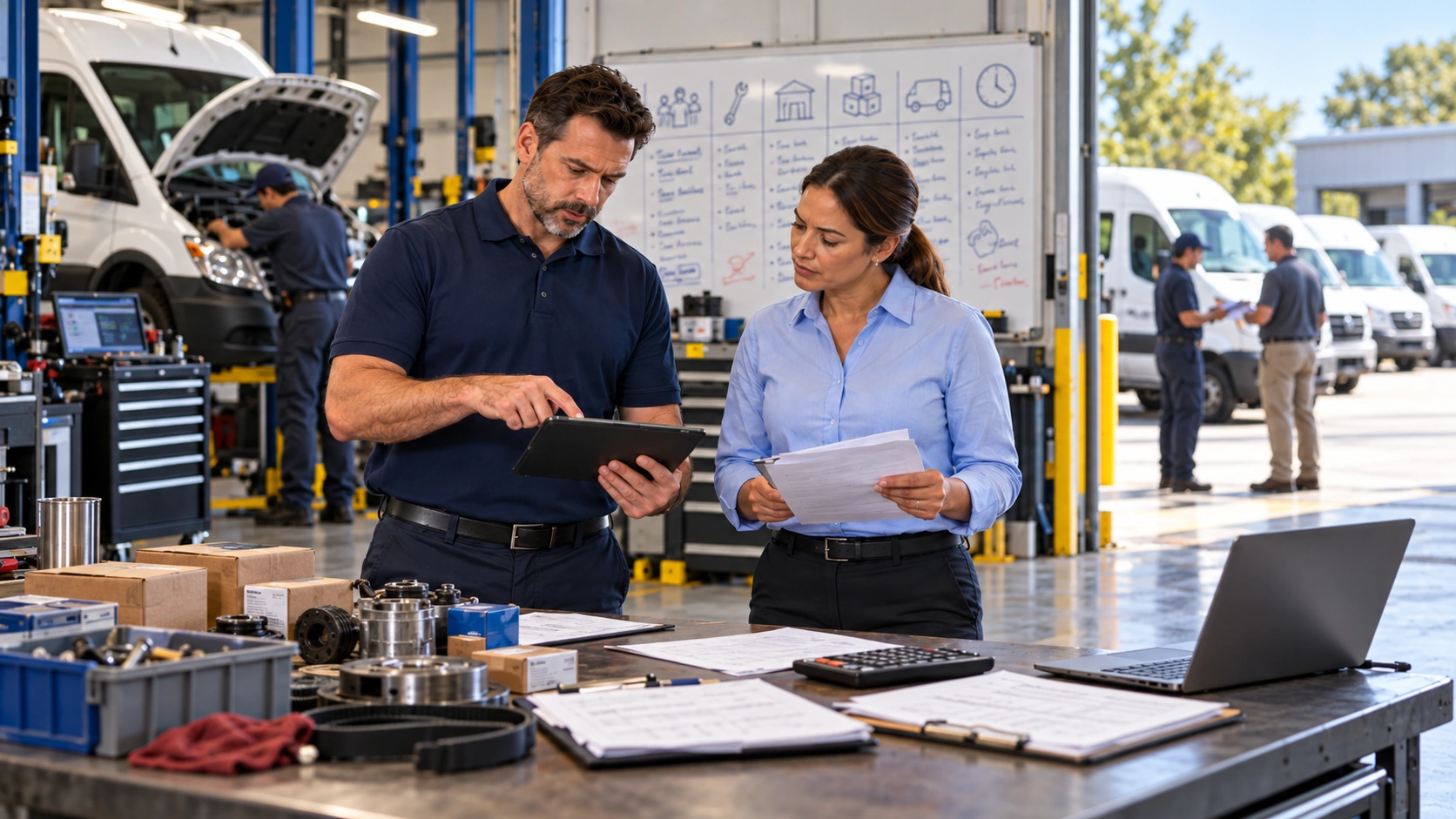 Repair and maintenance cost per mile compared across small and large truckload fleet sizes