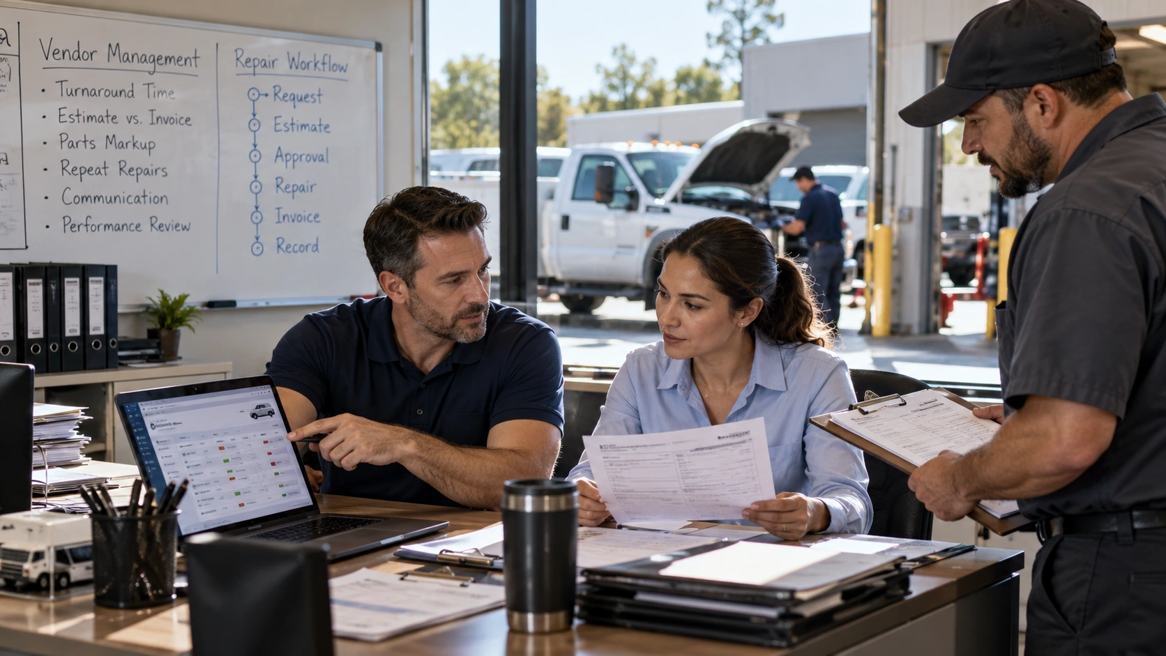 Internal work orders and vendor invoices combined into one vehicle service history record