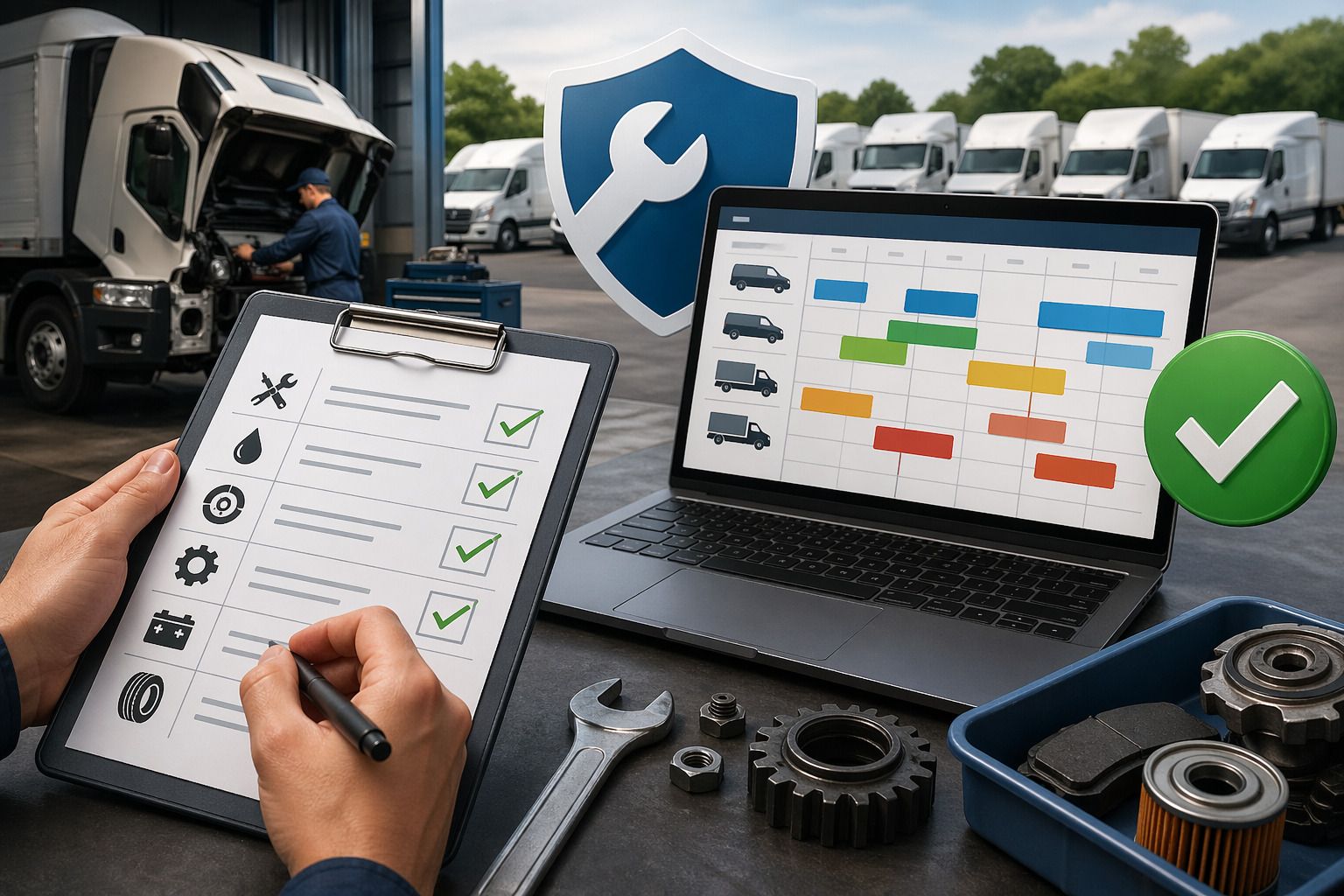 Fleet manager planning maintenance schedule to avoid overlapping tasks
