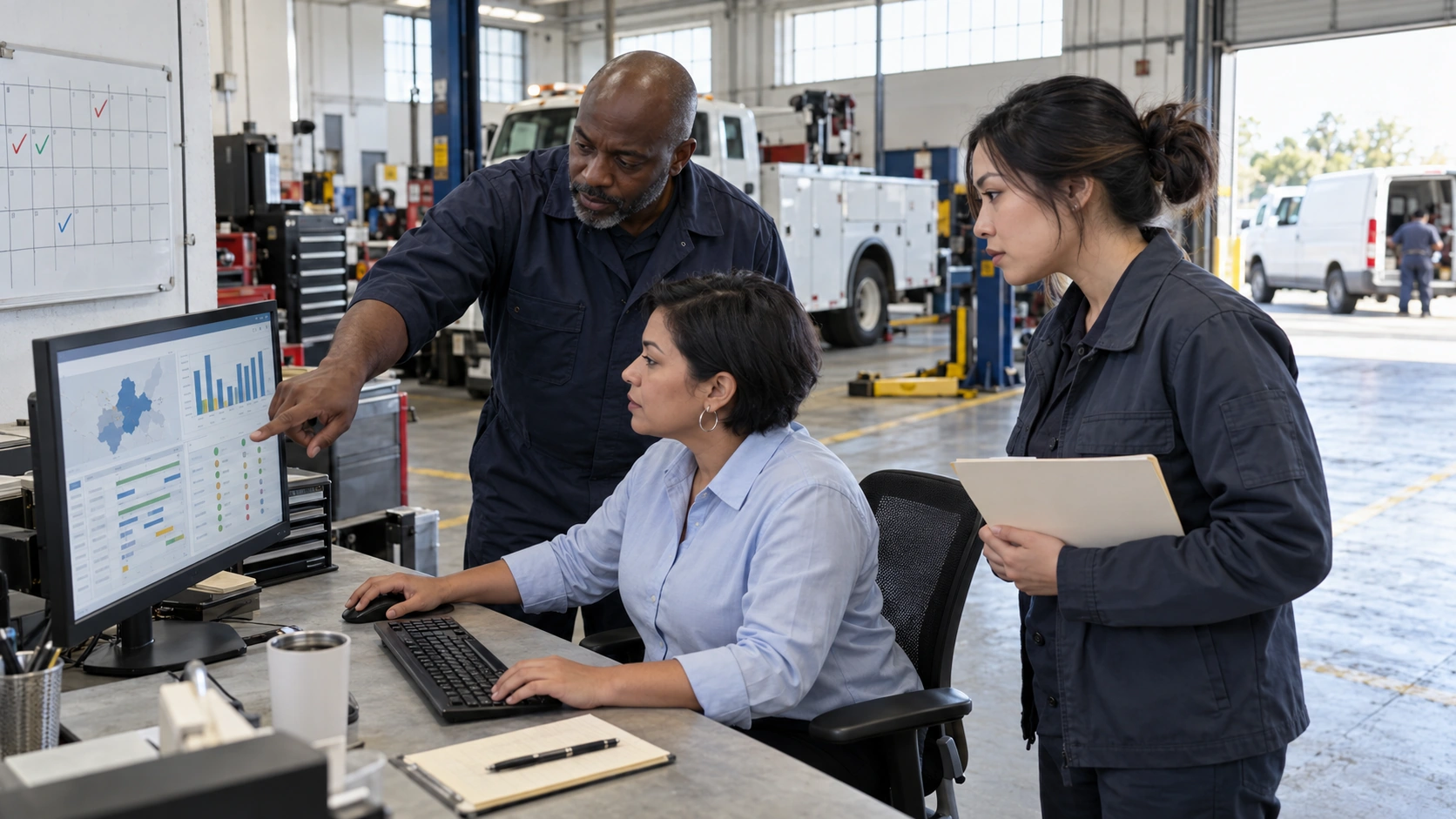 Central fleet reporting platform consolidating site records for a regional manager