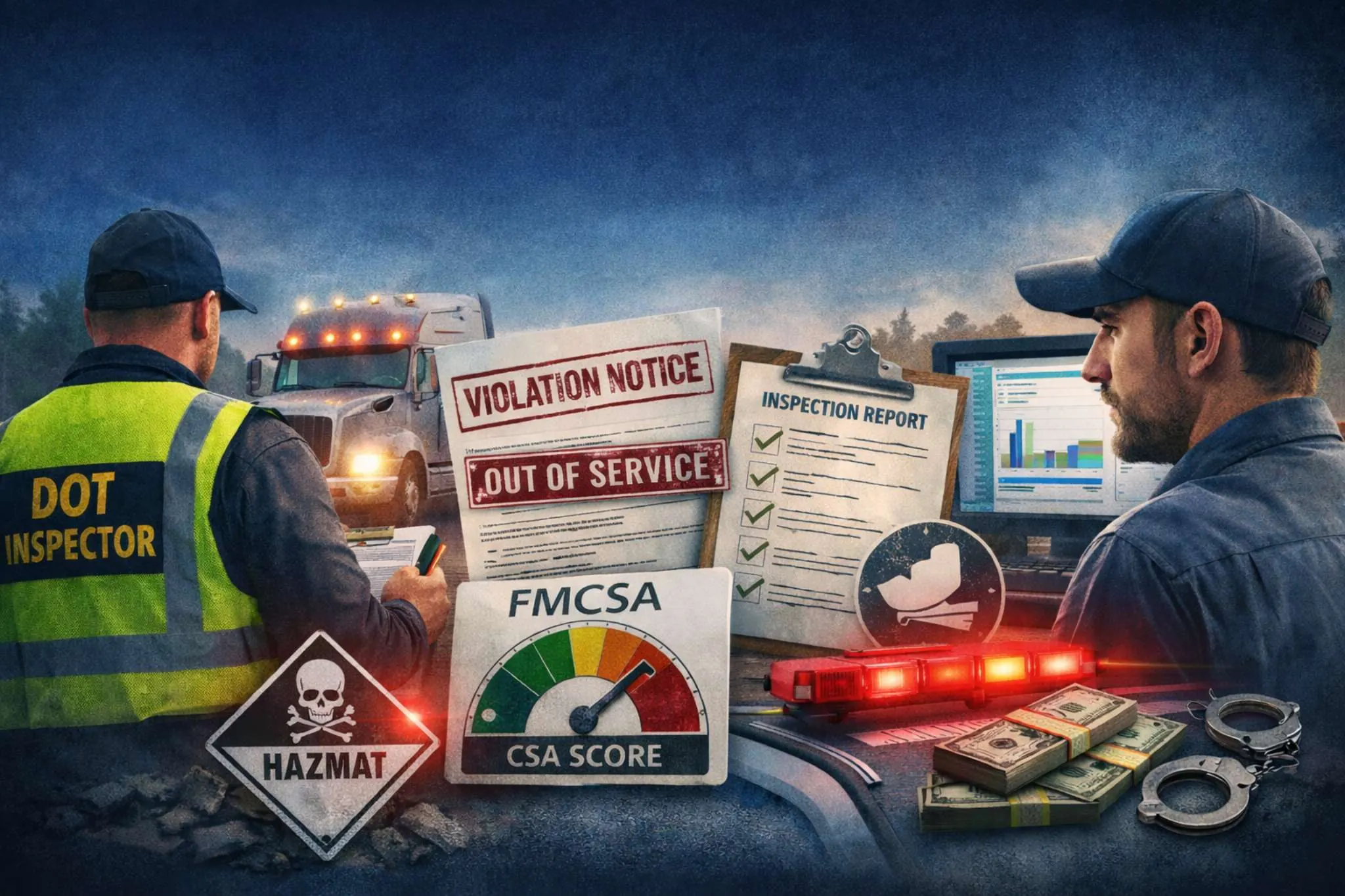 Fleet manager reviewing DOT violation compliance process