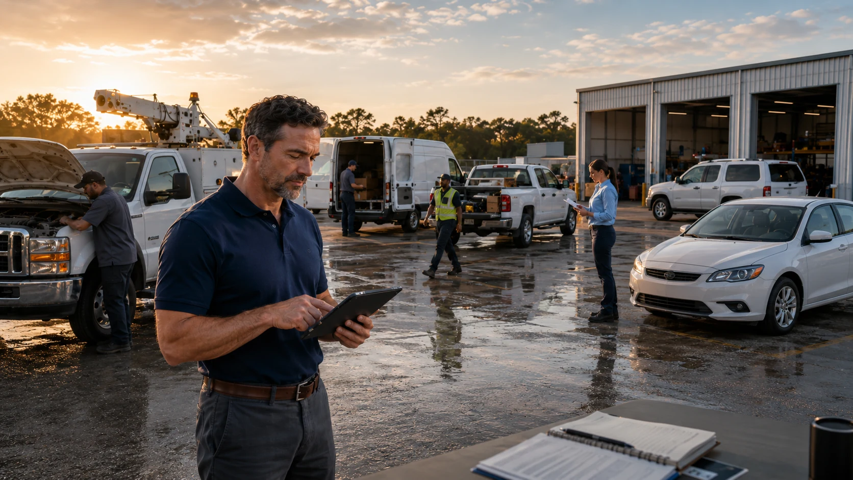 Fleet manager reviewing which vehicles match current operational demand
