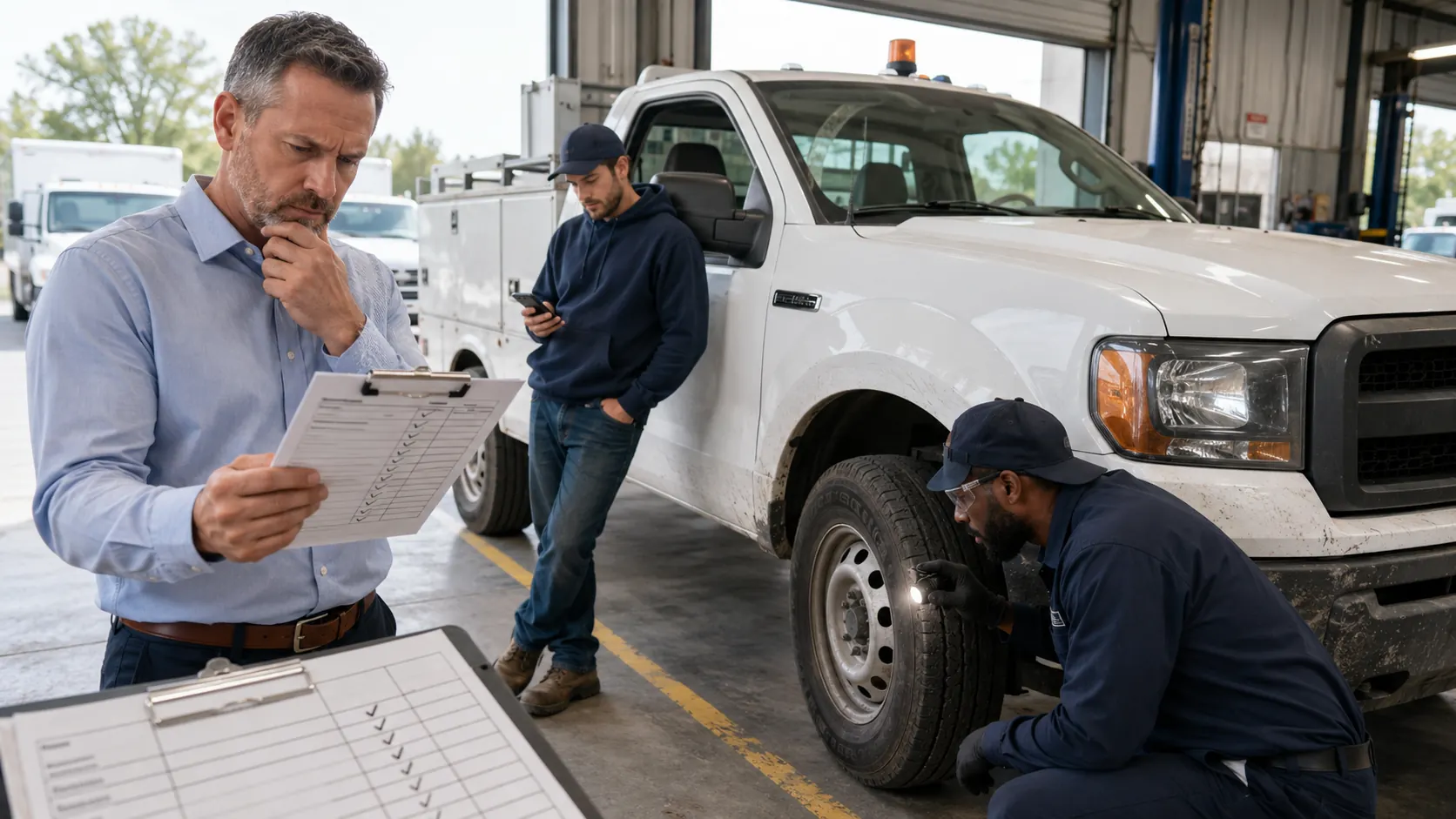 Paper inspection forms showing common reliability problems including missing fields, vague notes, and no timestamps or photo evidence