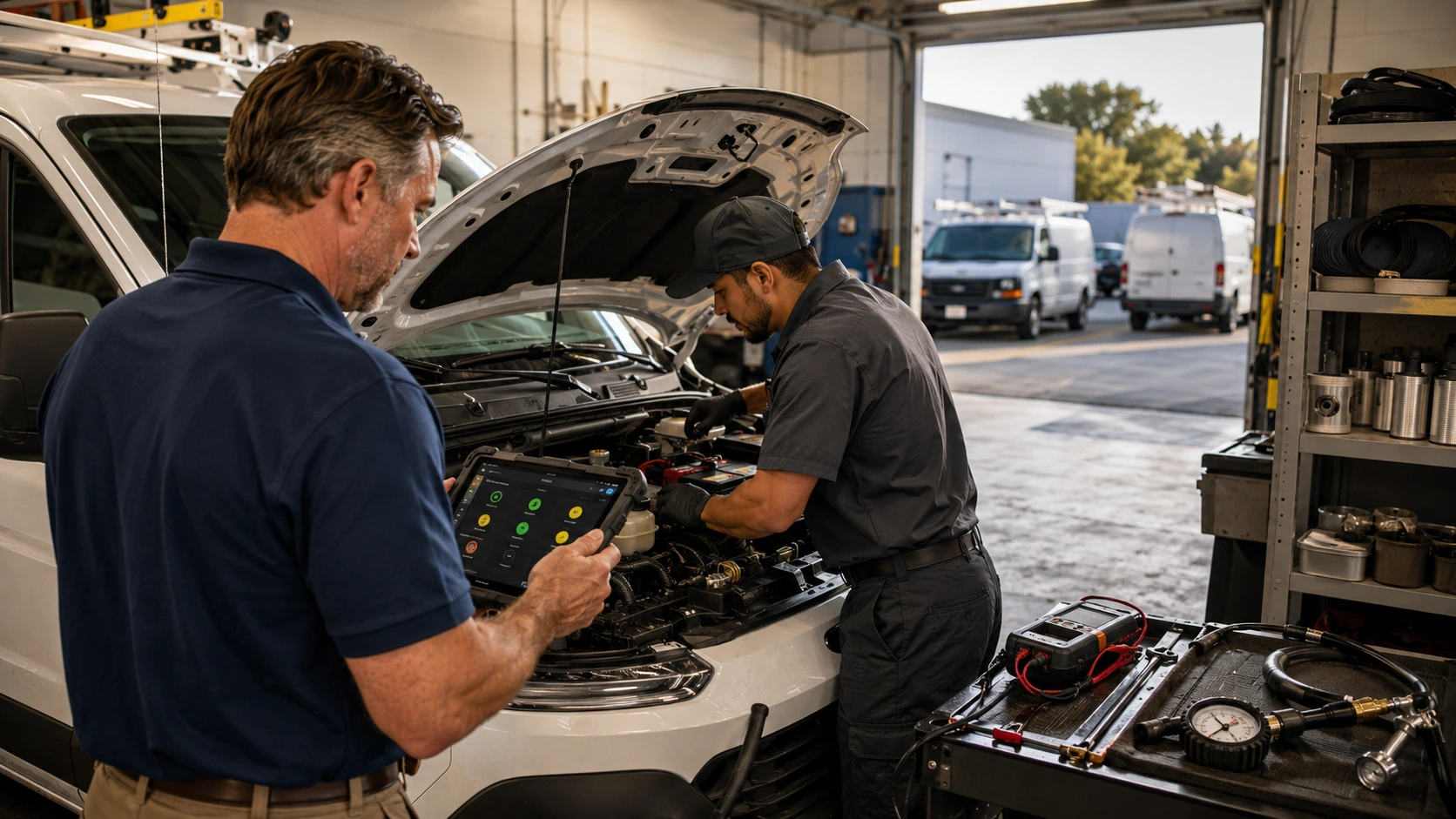 Cost per mile comparison between older and newer HVAC service vehicles