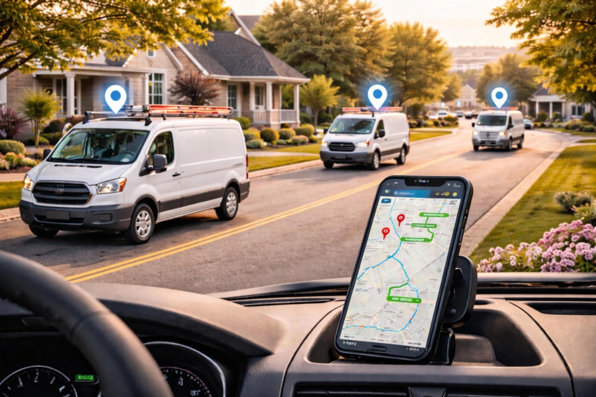 Real-time GPS tracking and route visibility for plumbing service operations