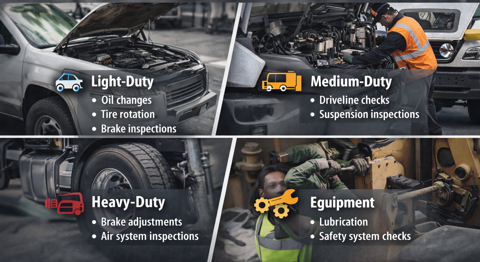 Common Preventative Maintenance Tasks by Vehicle Type